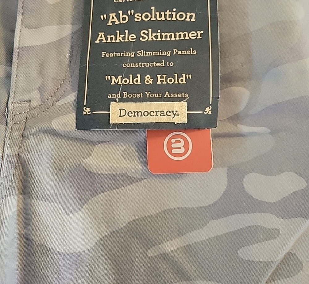 NWT Democracy "Ab" Solution Lt Blue/Gray Camouflage Ankle Skimmer - Picture 2 of 4